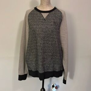 Marc Ecko Blk & Gray Sweater, Pocket in the front, Sherpa like lining  XL.